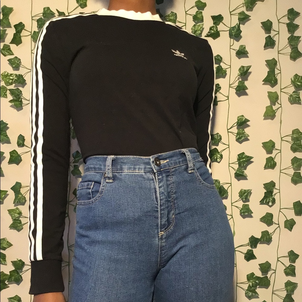 ADIDAS black and white long sleeve shirt